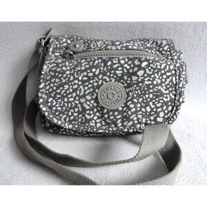 Kipling Grey/Silver Giraffe Print Small Crossbody Bag